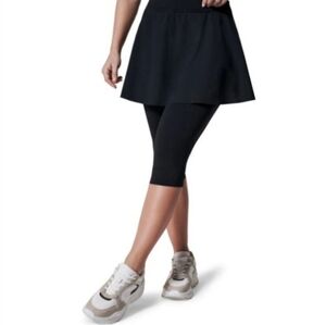 SPANX BOOTY BOOST BLACK ACTIVE SKIRT AROUND THE KNEE LEGGINGS